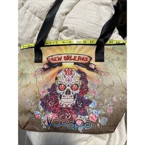 New Orleans Voodoo Vinyl Tote Bag‎ Day Of The Dead Skull